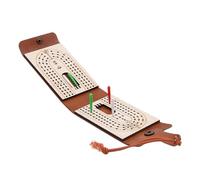 Kribbag Game Board, Faux Leather Cribbage Game Board, Complete Set, Board Game for Table with Storage for Playing Cards, Family, Adults, Teenagers, Evenings, Camping