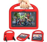Kricsertg Tablet 7in Case for Kids Not Suitable for iPad 7 inch Samsung Tablets(Only 12th Generation, 2022 Release), Lightweight Shock Proof Case with Stand Handle - Red