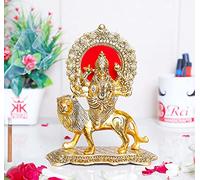 KridayKraft Durga Maa Murti,Shero vali ma Metal Statue for Navratri Pooja,Temple Pooja,Decor Your Home & Office,Religious Idol Gift Article,Showpiece Figurines...