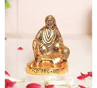 KridayKraft Shirdi Sai Baba Metal Statue,Sai Nath Idol,Sai Baba Murti Idol for Car Dashboard & Home,Office Decor,Showpiece Figurines,Religious Gift Article,Corporate Gift...