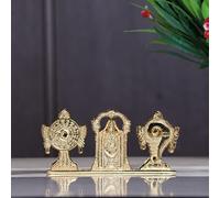 KridayKraft Tirupati Balaji Symbol Stand Shankh Chakra with Balaji Statue Gold Plating Antique Decorative for Car Dashboard Home & Office Table Showpiece Figurines,Religious Gift Idol, 5 x 1 Cm