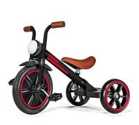 KRIDDO Kids Tricycles Age 2 Years to 5 Years, 12 Inch Puncture Free Rubber Wheel w Front Light, Kids Trike for 2.5 to 5 Year Old, Gift Toddler Tricycles for 2-5 Year Olds, Trikes for Toddlers, Black