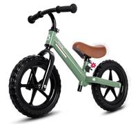 KRIDDO Toddler Balance Bike 2 Year Old, Kids Balance Bike for 2-5 Years Old, Dual Bearing for Smoother Riding, Adorable Plate, Adjustable Seat and Handlebar, Toddler Bike Gifts Age 2-3, Green