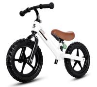 KRIDDO Toddler Balance Bike 2 Year Old, Kids Balance Bike for 2-5 Years Old, Dual Bearing for Smoother Riding, Adorable Plate, Adjustable Seat and Handlebar, Toddler Bike Gifts Age 2-3, White