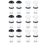 Kridzisw 14G-00G Acrylic Mushroom Shaped Ear Gauges Stretching Kit Single Flare Plugs with Rubber Rings Smooth Acrylic Gauges for Ears Plugs Earrings Expander Stretcher for Women Men, Silicone