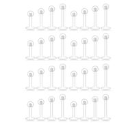 Kridzisw 16G Clear Earrings Stud Nose Stud Surgery Work Sport Lip Labret Medusa Monroe Ashley Ring Piercing Jewelry Long Short Flat Back Bioflex Tragus Helix Catilage Conch Earring Retainer Women Men