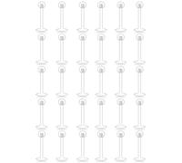 Kridzisw 16G Clear Earrings Stud Nose Stud Surgery Work Sport Lip Labret Medusa Monroe Ashley Ring Piercing Jewelry Long Short Flat Back Bioflex Tragus Helix Catilage Conch Earring Retainer Women Men