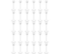 Kridzisw 16G Clear Earrings Stud Nose Stud Surgery Work Sport Lip Labret Medusa Monroe Ashley Ring Piercing Jewelry Long Short Flat Back Bioflex Tragus Helix Catilage Conch Earring Retainer Women Men