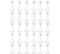 Kridzisw 16G Clear Earrings Stud Nose Stud Surgery Work Sport Lip Labret Medusa Monroe Ashley Ring Piercing Jewelry Long Short Flat Back Bioflex Tragus Helix Catilage Conch Earring Retainer Women Men