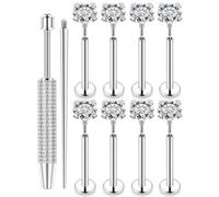 Kridzisw 18G 16G Flat Back Nose Rings Studs Piercing Jewelry 316L Surgical Steel Internally Threaded Lip Labret Medusa Piercings Cartilage Helix Tragus Earrings for Women Men Silver Gold 6mm 7mm 8mm