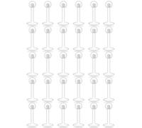 Kridzisw 18G Clear Plastic Nose Rings Stud Clear Earrings Surgery Work Sport Lip Labret Medusa Monroe Ring Piercing Jewelry Bioflex Flat Back Tragus Helix Catilage Conch Earring Retainer Women Men