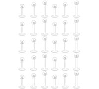 Kridzisw 18G Clear Plastic Nose Rings Stud Clear Earrings Surgery Work Sport Lip Labret Medusa Monroe Ring Piercing Jewelry Bioflex Flat Back Tragus Helix Catilage Conch Earring Retainer Women Men