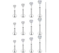 Kridzisw 20G Flat Back Nose Ring Stud Piercing Jewelry Women 20 Gauge Stainless Surgical Steel Threadless Push in Lip Labret Monroe Medusa Ring Tragus Cartilage Helix Earring Piercing Jewelry Men