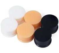 Kridzisw 8G-25mm Solid Soft Silicone Gauges Tunnels Plugs for Ears Double Flared Saddle Gauges Flesh Stretchers Expander Hide Ear Tunnels Plugs Retainer for Women Men Black White Flesh Skin, Silicone