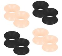 Kridzisw 8G-25mm Solid Soft Silicone Gauges Tunnels Plugs for Ears Double Flared Saddle Gauges Flesh Stretchers Expander Hide Ear Tunnels Plugs Retainer for Women Men Black White Flesh Skin, Silicone