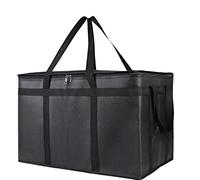 KRIECK Food Delivery Bag 1 Set (Bag & Bottom), XXXL Large Reusable Warming Bag with Removable Hard Bottom, 3 Layers Insulated Pizza Delivery Bag