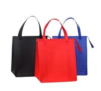 KRIECK Food Delivery Bag 3 Pack Large Capacity Insulated Grocery Bags with Sturdy Zipper, Strong Reusable Handles Bags