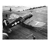 Krieg 2. Weltkrieg USA F4U-1D Corsair USS Bunker Hill 1945 Foto ungerahmt Wand Kunst Poster Home Decor Premium