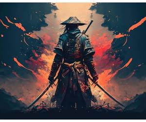 Krieger Paint by Numbers Adults, The Samurai with the Sword, Paint by Numbers, Paint by Numbers and Acrylic Paint, 16 x 20 Inches, No Flames, Paint by Numbers Adults, Family, Friends