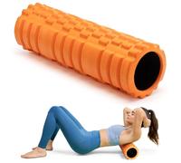 Krightlink 5 in 1 High Density Foam Roller Set for Deep Tissue Muscle Massage, 18" Trigger Point Fitness Exercise Massage Roller Self Myofascial Relaxation for Full Body (Orange