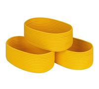Kriitools Shelf Storage Baskets for Organizing|Decorative Basket for Closet Storage|Toy Baskets&Bins|Small Woven Rope Baskets-13x8.66x5.11’’,Durable&Stylish,Oval 3 Packs Yellow