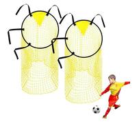 Krijues Top Bins Foldable Football Targets for Accuracy Training - 45x60cm Goal Target Net With Adjustable Straps (Set of 2)