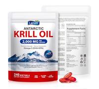 Krill Oil Omega 3 Supplement 2000mg - Antarctic Krill Oil with EPA DHA & Natural Astaxanthin, High Absorption Omega 3 for Heart Brain Joint & Immune Support, No Fishy Burps, 240 Softgels