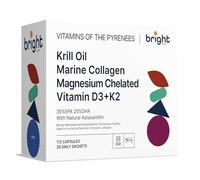 Krill Omega 3, Magnesium, Vitamin D3 & K2 4000, Marine Collagen with Hyaluronic Acid - SmartAbsorb™ | for Immunity, Energy and Bone Health | 28 Daily sachets