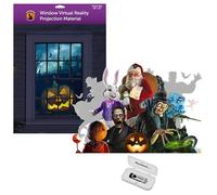 Kringle Bros Holiday Digital Decoration Kit Includes 16 AtmosFX Video Effects for Halloween, Christmas, Easter and More, Plus 48” x 72” Holographic Projection Screen