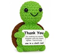 Krinisou Crochet Turtle Thank You Gifts for Women, Small Appreciation Gifts for Coworkers Friends, Funny Unique Handmade Gratitude Present