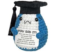 Krinisou Funny Graduation Gifts for Her Him - You Did It Crochet Shark, 2025 College High School Masters Degree Graduate Congrats Grad Gift for Best Friend, Brother, Sister, Women, Men