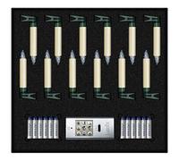 Krinner Lumix Classic Superlight Mini Christmas Tree 12 Candle Base Set, Ivory, 1.50 x 1.50 x 9.00 cm