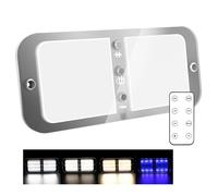 Kriogor 12V LED Ceiling Lights Campervan Lights with Remote and Switch 4 Color Modes, Dimmable 12V Car LED Interior Lighting 72 LEDs 800LM Super Bright for Caravan Camper Motorhome（Universal，1 Pcs）