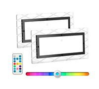 Kriogor 2 Pack 12V LED Caravan Lights Interior with 8 Multi-Color Side Light, 12V LED Lights Campervan Dimmable with Remote & Switch, 111 LEDs 1800LM 3 Color Temperatures for RV Van Motorhome