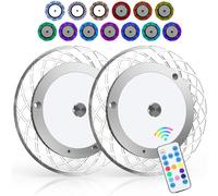 Kriogor 2 Pcs 12V LED Caravan Lights Interior with 8 Multi-Color Side Light, 12V LED Lights Campervan Dimmable with Remote & Switch, 81 LEDs 600LM Temperatures for RV Van Motorhome