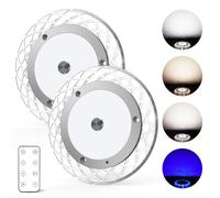 Kriogor 2 Pcs 12V LED Ceiling Lights with Remote Control 4 Color Modes Caravan Interior Lighting 81 LEDs Pattern Decoration for Motorhome Campervan Under Cabinet Truck Sailboat Kitchen Bathroom 6000K