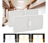 Kriogor 2 Pcs LED Ceiling Lights 12V LED Campervan Lights with Switch 3 Color Modes, Dimmable 12V Car LED Interior Lighting 192LED 1800LM Super Bright for Caravan Camper Motorhome