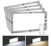 Kriogor 4 Pack 12V LED Ceiling Lights Campervan Lights with Remote & Switch 2 Color Modes, Dimmable 12V Car LED Interior Lighting 198 LEDs 2000LM Super Bright for Caravan Camper Motorhome