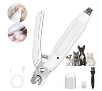 Kriogor Dog Nail Clippers with Hair Clippers for Eyes Paws Ears Hip of Pets with 2 LED Lights & a Splash-Proof Nail Organiser，Quiet Cordless Pet Grooming Clippers for Small Cats Dogs Trimming at Home