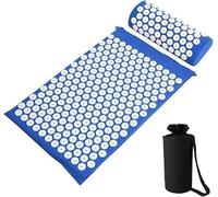 Kripara Sales Acupressure Mat and Pillow Set for Lower, Upper, Mid, Chronic Back Pain Treatment, Pillow, Therapy, Reliever - Relieve Your Stress, Back, Neck, and Sciatic Pain (Blue)