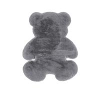 KRIPINC Bear Faux Sheepskin Rug, Animal Faux Fur Rug, Grey Fluffy Carpet, Kids Carpet, Anti-Skid Decor Bear Floor Mat for Living Room Bedroom Bedside, 75x105cm
