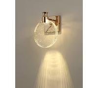 KRIPINC Crystal Wall Sconce, Nordic Style Crystal Wall Light, Simple Crystal LED Wall Lamp, Art Deco Wall Lights for Living Room, Bedroom, Bedside, Bathroom, Corridor (Golden, Large)