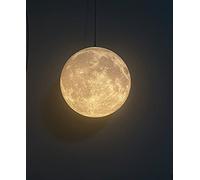 KRIPINC Moon Pendant Light, 3D Printed Moon Ceiling Light, Diameter 22cm | 3D-Printed PLA Moon Lampshade with Realistic Lunar Effect, E27 Socket, Bulb Excluded, for Living Room Kids Bedroom Hallway