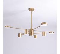 KRIPINC Sputnik Chandelier, LED Industrial Gold Chandelier, Mid Century Height Adjustable Ceiling Pendant Light for Living Room Bedroom (3 Lighting Colors, 8+1)