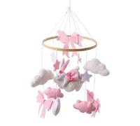 Krippen-Mobile- Bohemian Bunny Babe Mobile, Romantic Rotating Sensory Ornament, Crochet Hanging | Soft, Soothing Design for Sleepers, Girls, Preschu