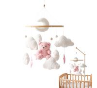 Krippen-Mobile - Niedlicher Braunbär-Plüsch | Babyzimmerdekoration, Bär Stern Babybett Mobile | Ästhetisches Ornament, hängender Schnuller mit Drehung für Schlafzimmer von Kindern, Mädchen,