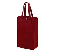 Kripyery 1Pcs Bottle Carrier,Wine Bag for 2 Bottles Reusable Compartment Wine Thick Handle Holder with Carry Storing Beer Champagne Christmas Weddings Party Birthdays Travel Blind Tastings Wine Red