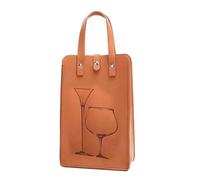 Kripyery 1Pcs Bottle Carrier,Wine Bag for 2 Bottles Reusable Compartment Wine Thick Handle Holder with Carry Storing Beer Champagne Christmas Weddings Party Birthdays Travel Blind Tastings Khaki