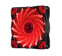 Kripyery Computer Fan 3Pin 4Pin, Low Noise 15 LED Lights Case Fan, Long Service Life High Performance PC Fans with Hydraulic Bearing for Gaming PC Case (Red)