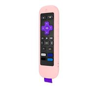 Kripyery Remote Control Cover Protective Case with Strap Smart TV Remote Control Shockproof Silicone Protective Cover for ROKU Ultra 2022 Pink
